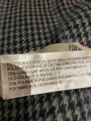 Chaquetón 75% Lana Gris, 4 bolsillos