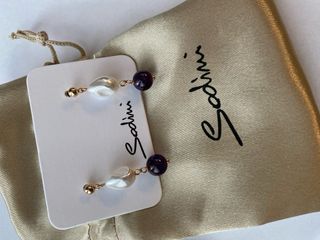 Orecchini Sodini pendenti perle e ametista