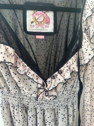 Vestido Holly Preppy rosa estrellas gasa