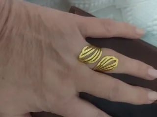Anillo Oro Diseño Hojas Italiano Ajustable