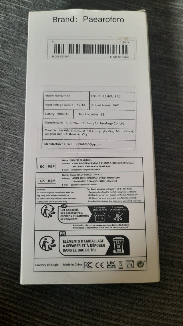 Smartwatch Paearofero con correa negra