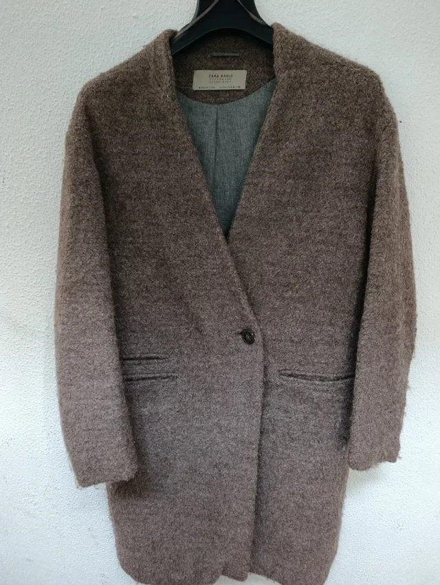 Abrigo Zara paño marrón Talla M