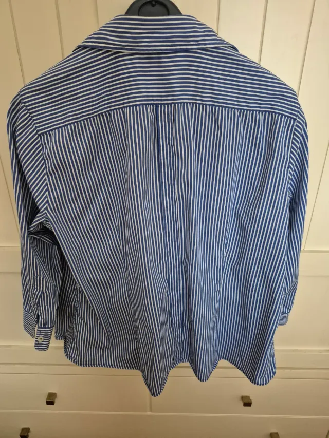 Camisa Burberry Rayas Mujer Azulón y Blanco