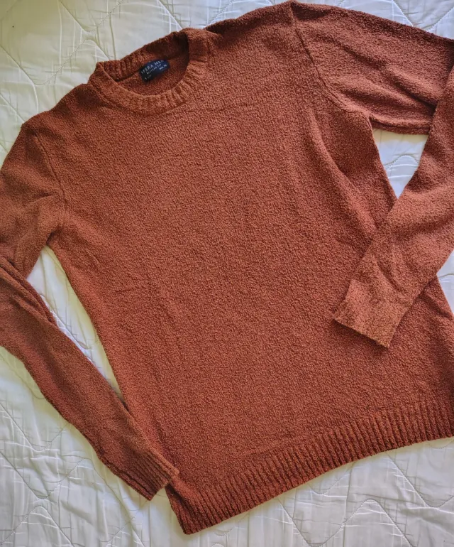 Jersey Zara Hombre Talla L Naranja Texturizado