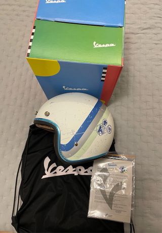 Casco Jet Vespa Heritage Biancospino Talla L