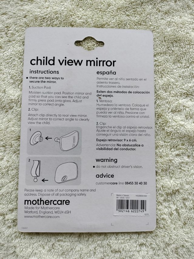 Espejo retrovisor coche bebé