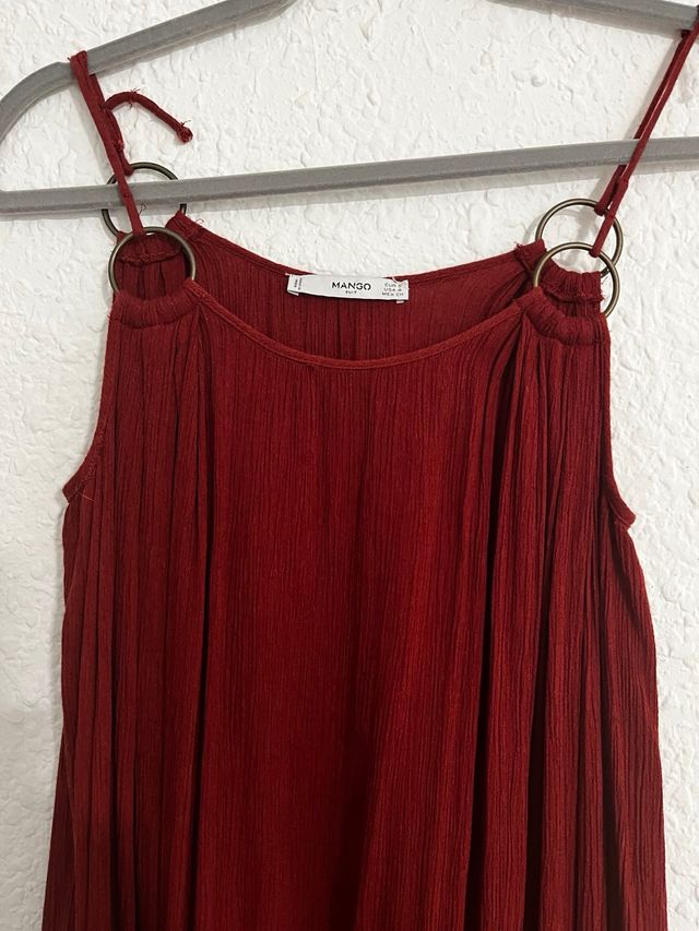 Vestido largo fluido Mango rojo