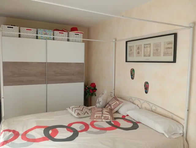 Estructura de cama metal blanco con dosel