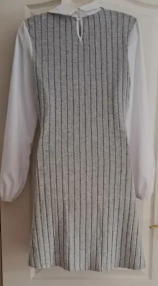 Vestido gris y blanco Shein T. L