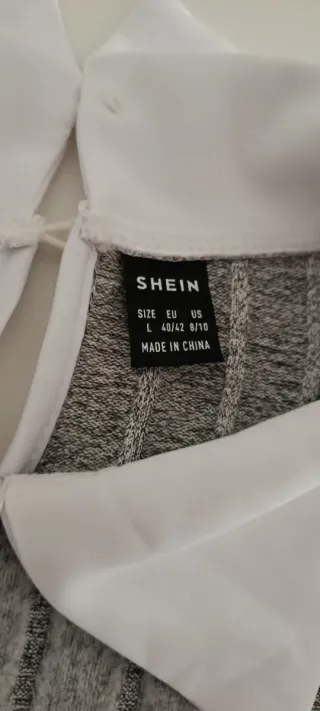 Vestido gris y blanco Shein T. L