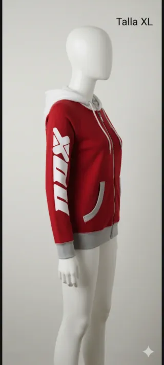 Sudadera roja con cremallera