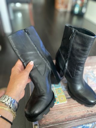 Botines Zara Piel Negros T.39