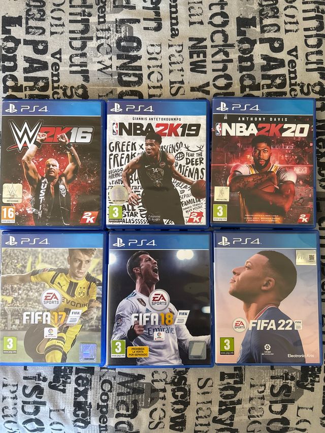 PS4: W 2K16, NBA 2K19, 2K20, FIFA 17, 18, 22