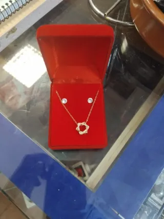 Collar y pendientes oro y plata
