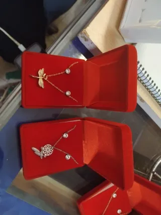 Collar y pendientes oro y plata