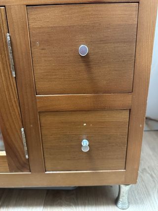Mueble de baño madera y mármol