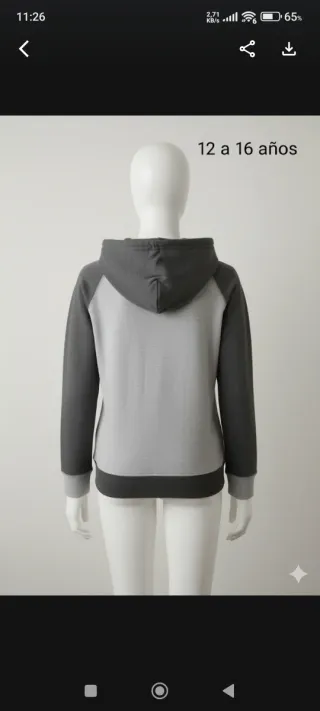 Sudadera Gris y Blanca Talla M
