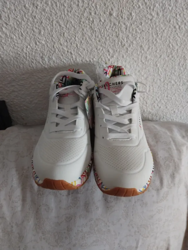 Zapatillas Skechers Blancas Multicolor