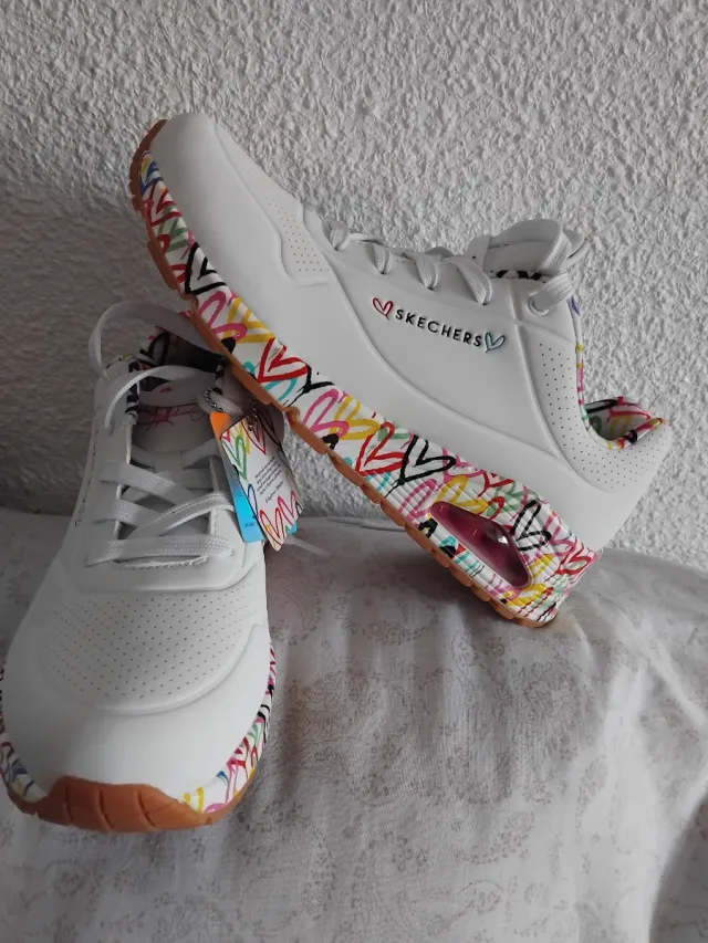 Zapatillas Skechers Blancas Multicolor