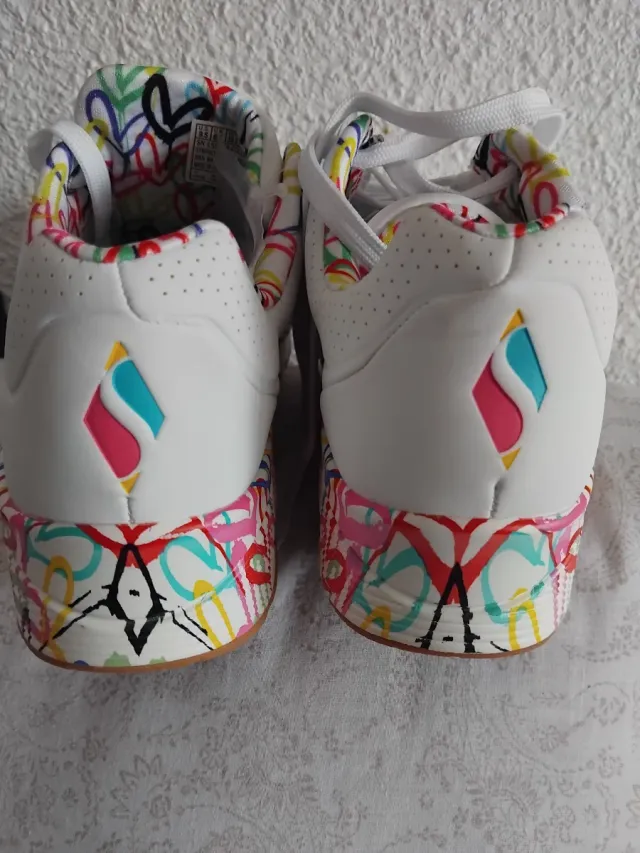 Zapatillas Skechers Blancas Multicolor