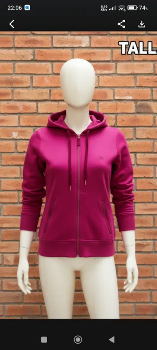 Sudadera rosa con cremallera