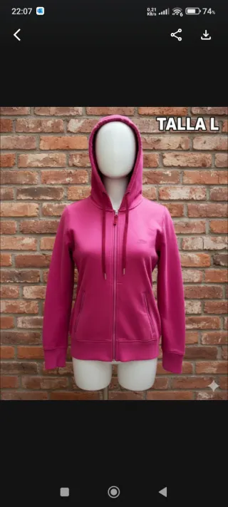 Sudadera rosa con cremallera