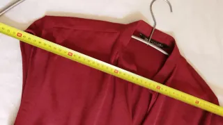 Vestido largo Zara volantes burdeos