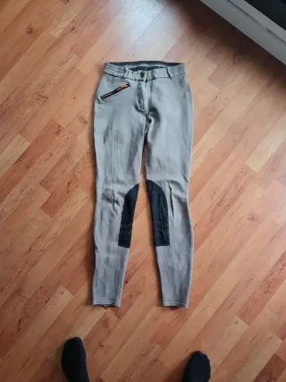 Pantalón hípica niña beige y negro