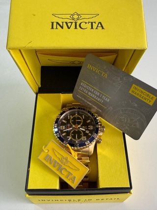 Reloj Invicta Cronógrafo Dorado y Azul