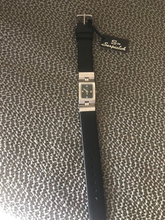 Reloj Serpiclok Cuarzo Negro y Plateado