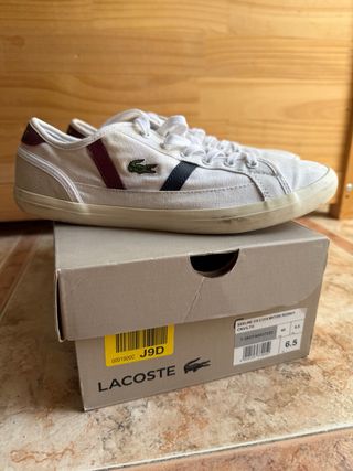 Zapatillas Lacoste Blancas y Rojas Talla 39.5