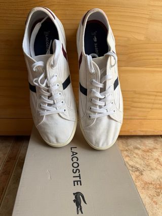 Zapatillas Lacoste Blancas y Rojas Talla 39.5