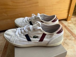 Zapatillas Lacoste Blancas y Rojas Talla 39.5