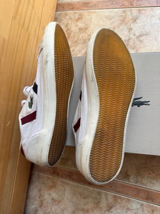 Zapatillas Lacoste Blancas y Rojas Talla 39.5