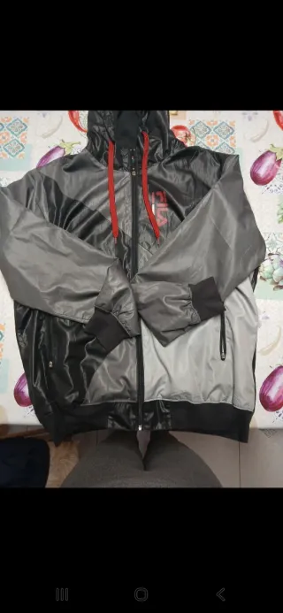 Giacca a vento Fila uomo nera/grigia