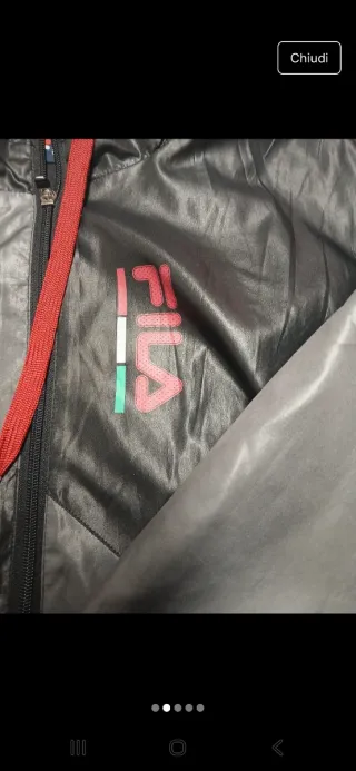 Giacca a vento Fila uomo nera/grigia