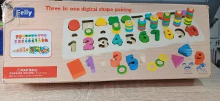 Juego educativo de madera: números y formas