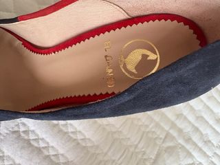 Zapatos El Ganso Tacon Alto Azul Rojo