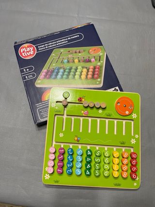 Juego de cálculo aritmético de madera