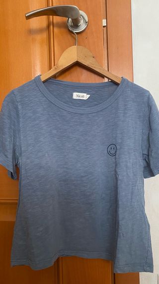 Camiseta Nicoli Smiley Azul Grisáceo