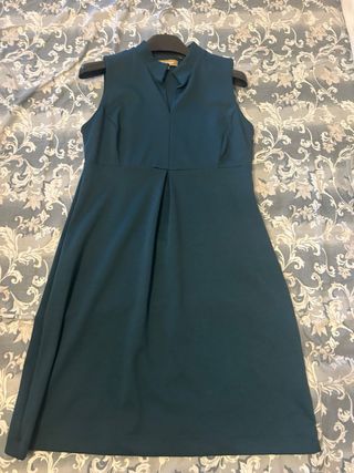 Vestito blu petrolio smanicato