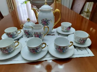 Juego de café Sata Clara porcelana floral