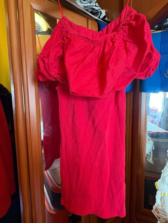 Vestido rojo con volantes