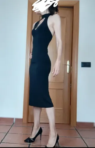 Vestido negro espalda descubierta talla 34 o 36