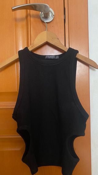 Camiseta Stradivarius negra talla XS