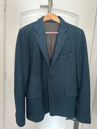 Americana hombre azul verdoso para invierno. 