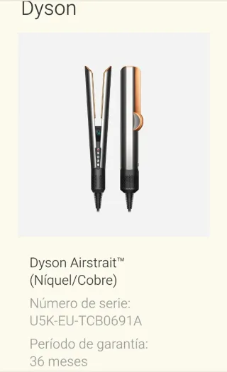 Plancha dyson airstrait 
Plancha 
 Secador
Ghd
