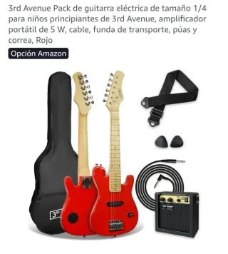 Pack Guitarra Eléctrica 1/4 3rd Avenue Roja
