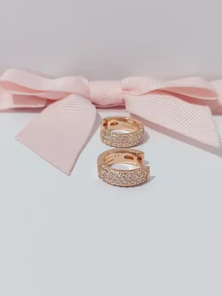 Pendientes Pandora Aro Oro Rosa