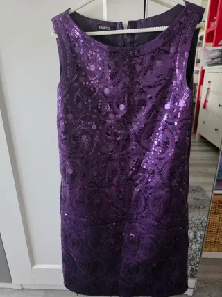 Vestido morado lentejuelas Blanco